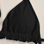 Damen Triangel-Bikini mit raffinierten Rüschen und verstellbaren Trägern R&B