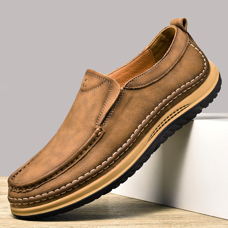 Herren Bequeme Slipper aus hochwertigem Leder mit rutschfester Sohle R&B