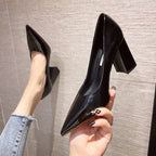 Damen spitze High Heels mit Blockabsatz R&B
