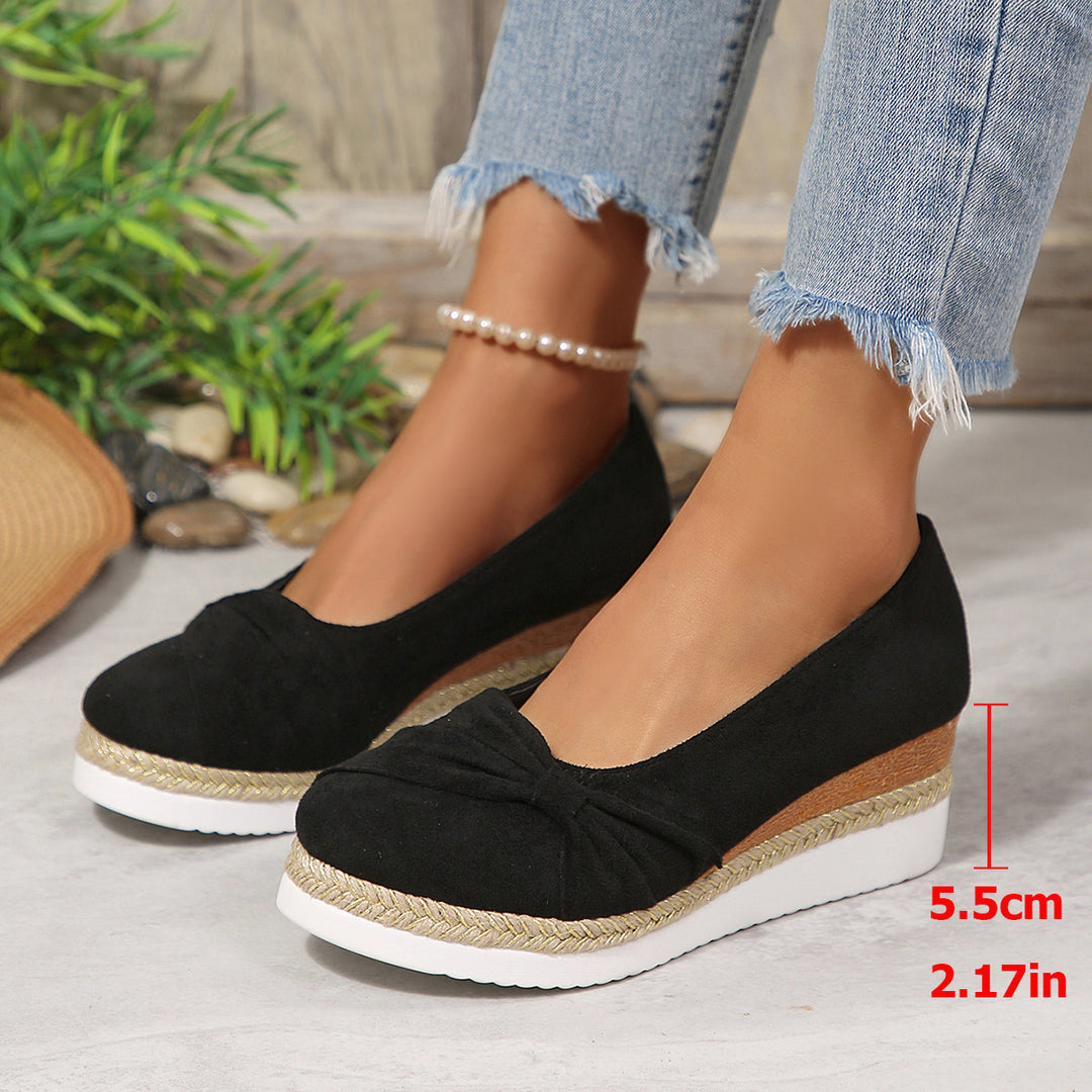Damen Wedge-Pantoletten mit dekorativem Knoten R&B