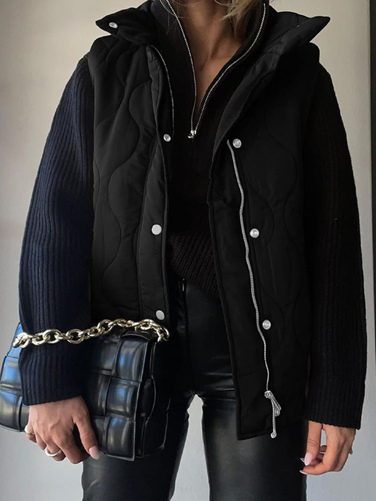 Damen Steppweste mit hohem Kragen und praktischen Taschen R&B