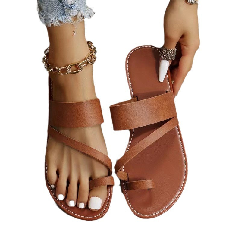 Damen Bequeme Freizeit-Sandalen mit modischem Riemendesign R&B