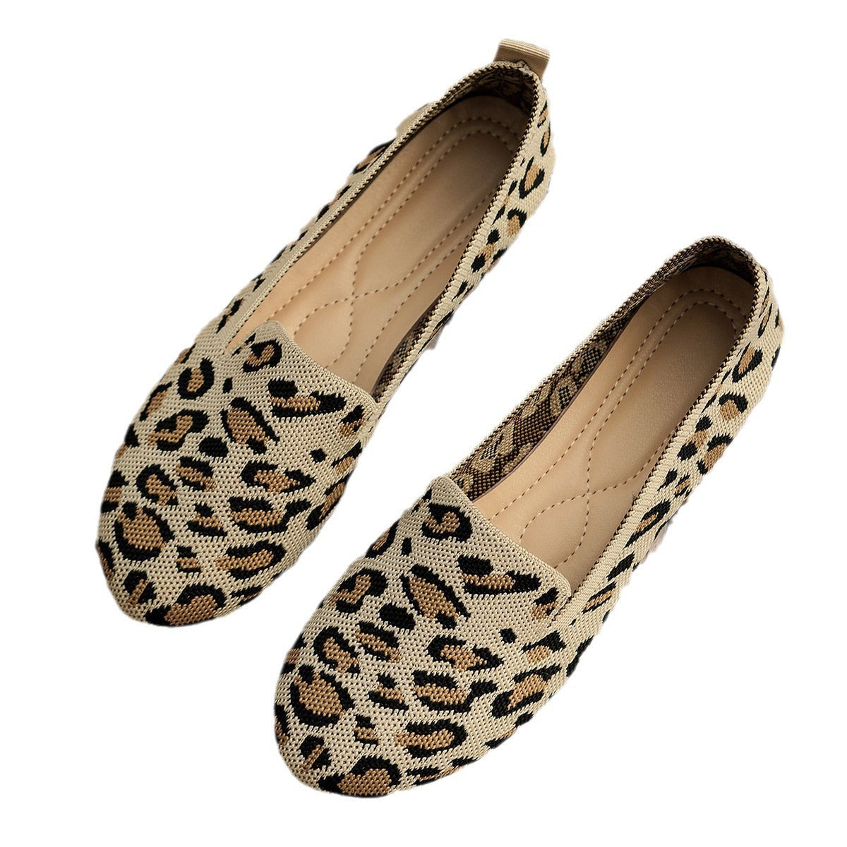 Damen Slip-On Ballerinas aus atmungsaktivem Strickmaterial mit rutschfester Sohle R&B