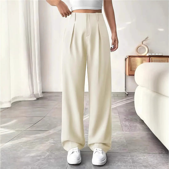 Damen Elegante Bundfaltenhose mit weitem Schnitt R&B