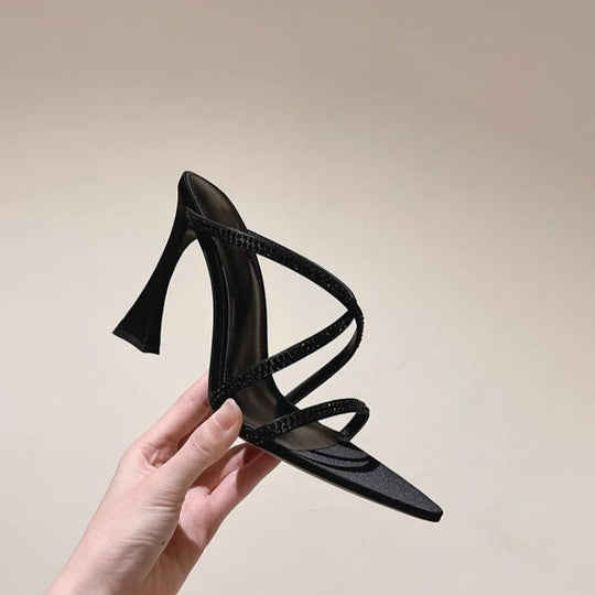 Damen elegante High Heel Sandalen mit verziertem Riemendesign R&B
