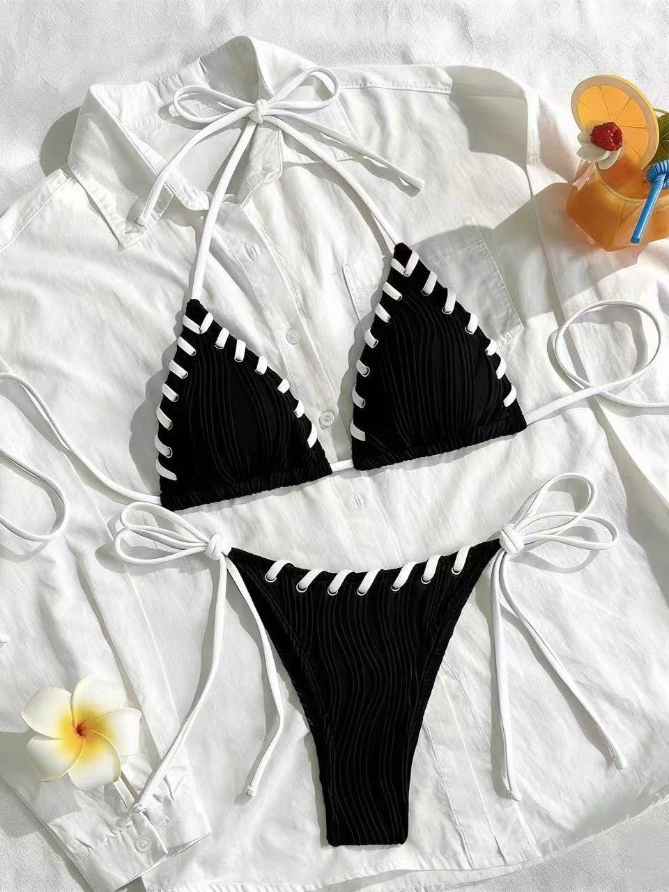 Damen Bikini-Set mit elegantem Rüschendesign und verstellbaren Trägern R&B