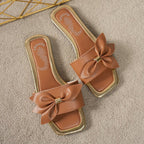 Damen Badesandalen mit eleganter Schleifenapplikation R&B