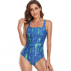 Damen Einteiliger Badeanzug mit elegantem Grafikdesign und bequemen Trägern R&B