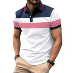 Herren Polo-Shirt mit modernem Karomuster und Knopfleiste