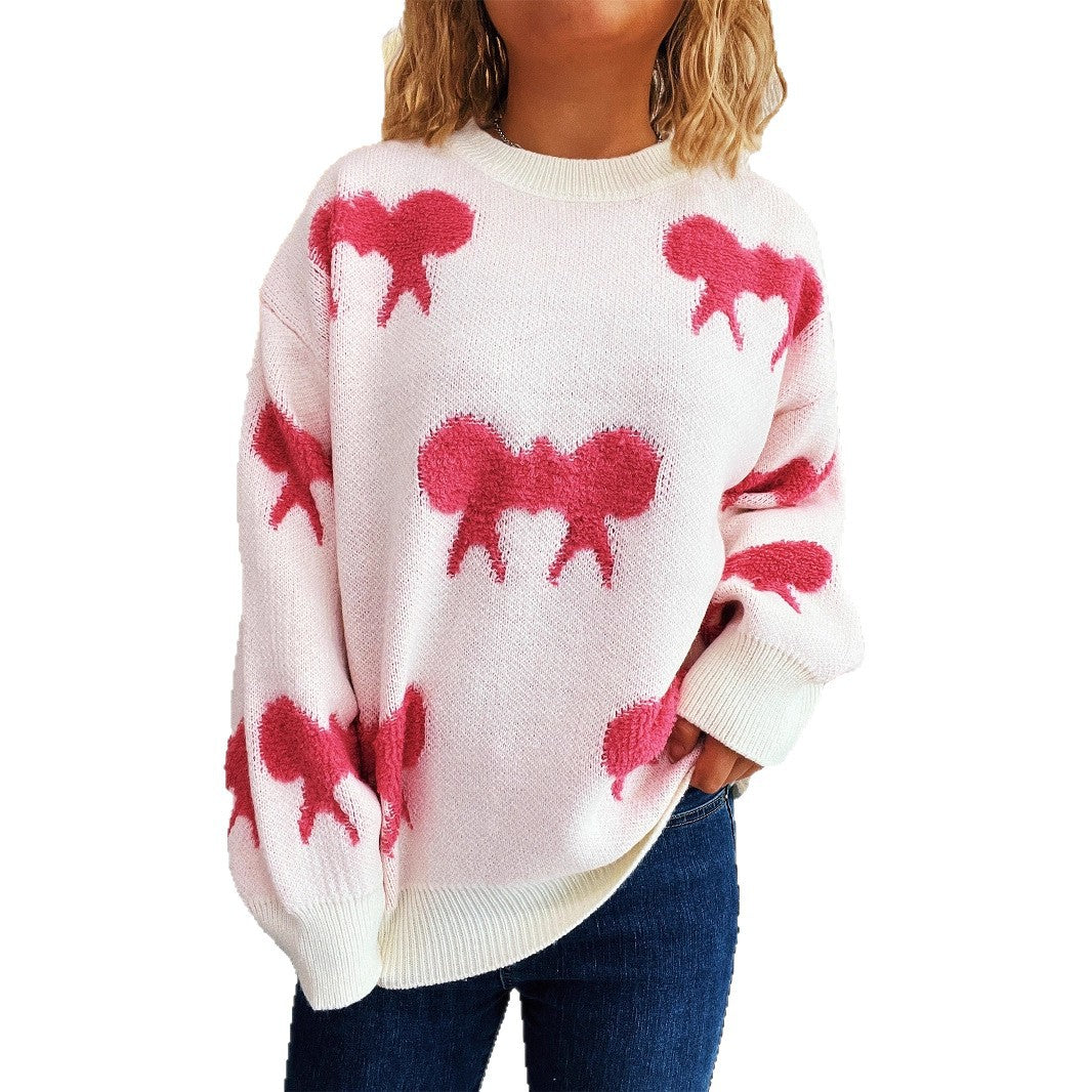 Damen Pullover mit verspieltem Motiv und lässigem Schnitt R&B