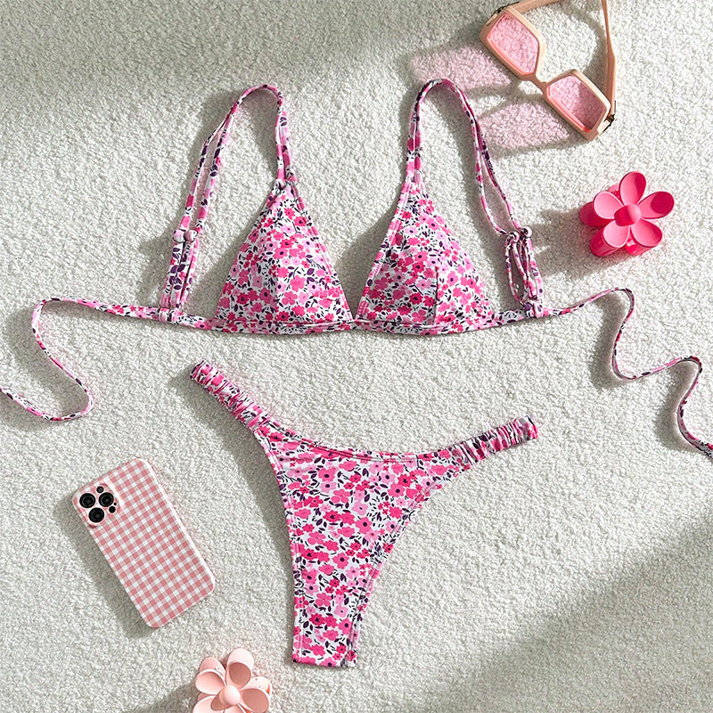 Damen Triangel-Bikini mit floralem Design und verstellbaren Trägern R&B 1778573308