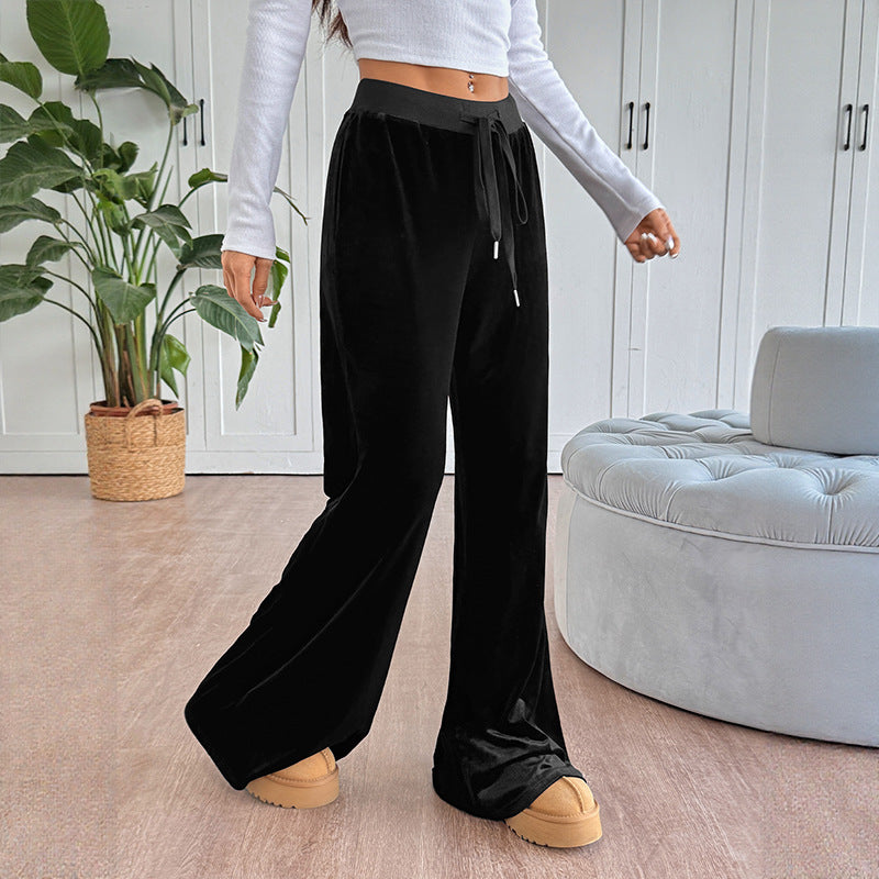 Damen Elegante und bequeme Velour Hosen R&B