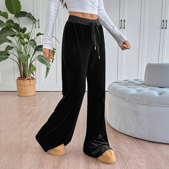 Damen Elegante und bequeme Velour Hosen R&B