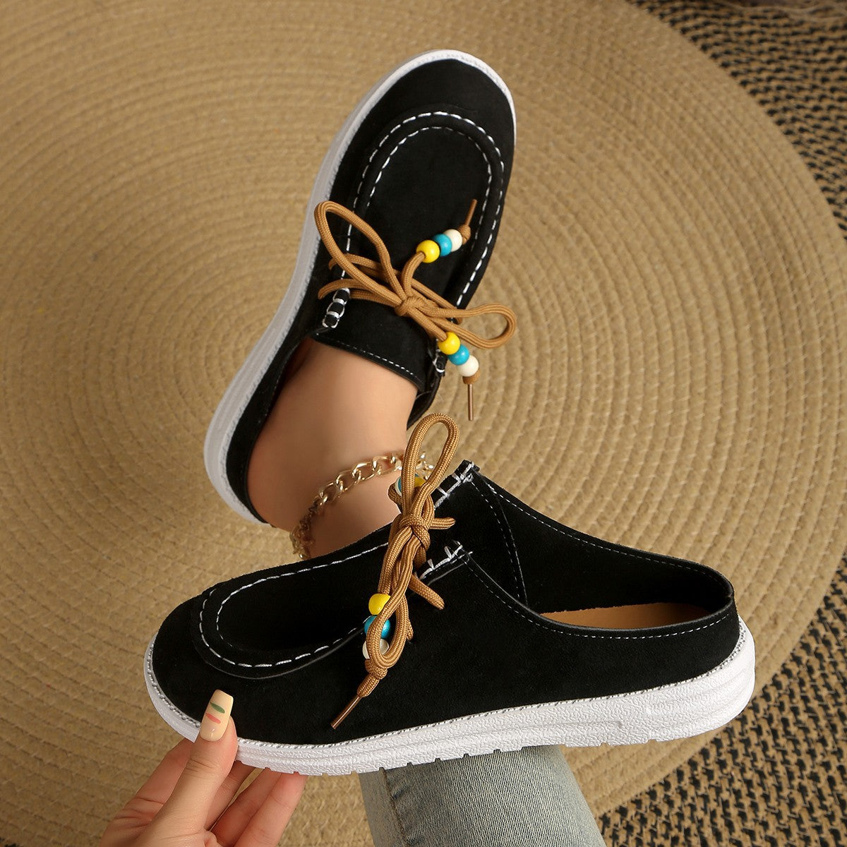 Damen Bequeme Clogs mit modischem Schnitt und dekorativem Riemendesign R&B
