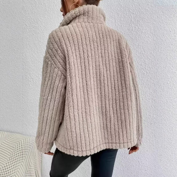 Damen Kuschelige Fleecejacke mit aufgesetzten Taschen R&B