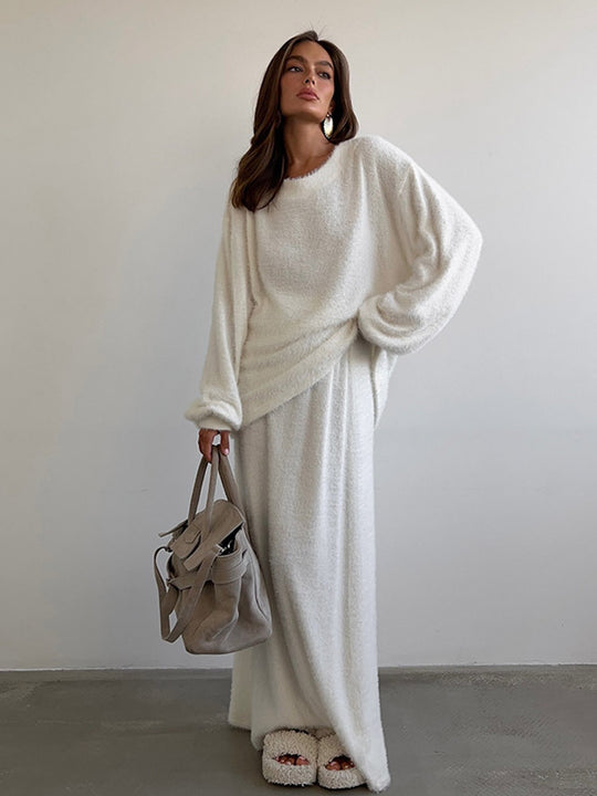 Damen kuscheliges Lounge-Set mit weitem Schnitt R&B
