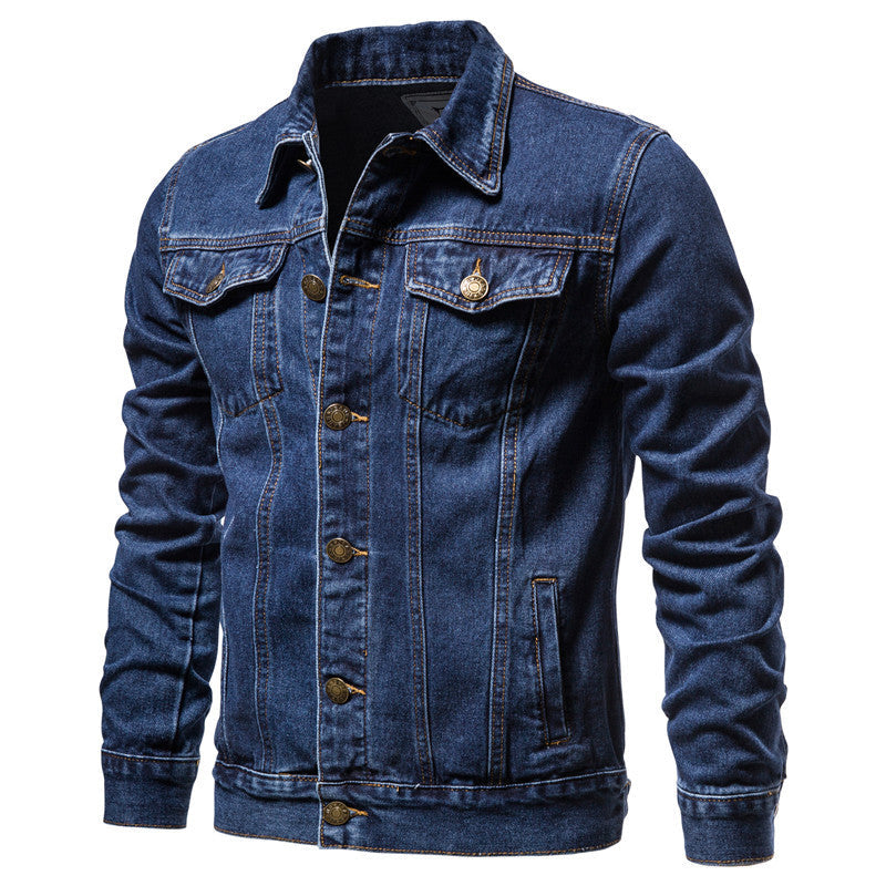 Herren Jeansjacke mit klassischen Details und robustem Design