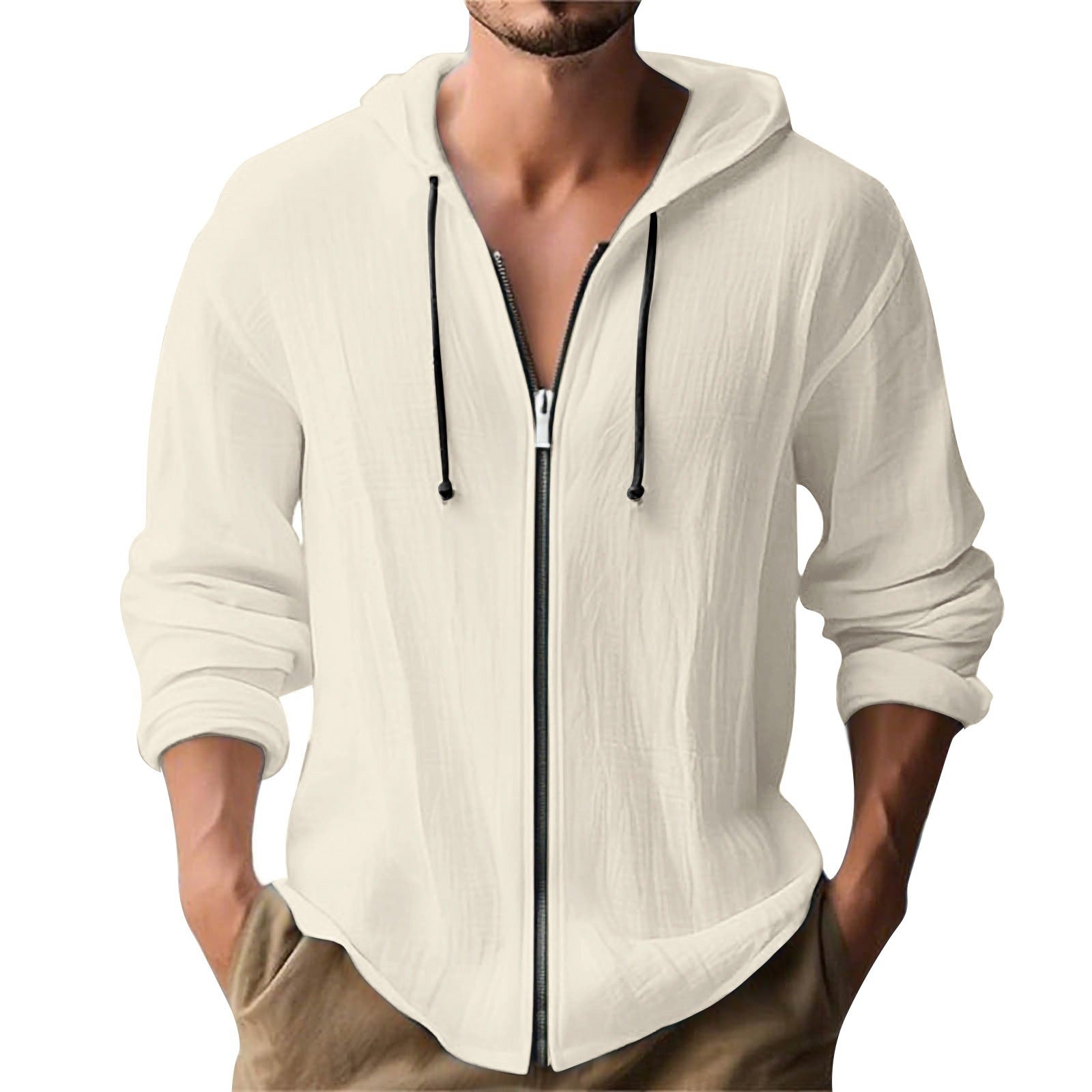 Herren lässige Kapuzenjacke mit Reißverschluss R&B