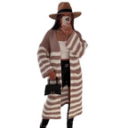 Damen Grobstrickjacke mit gestreiftem Design und lässigem Schnitt R&B