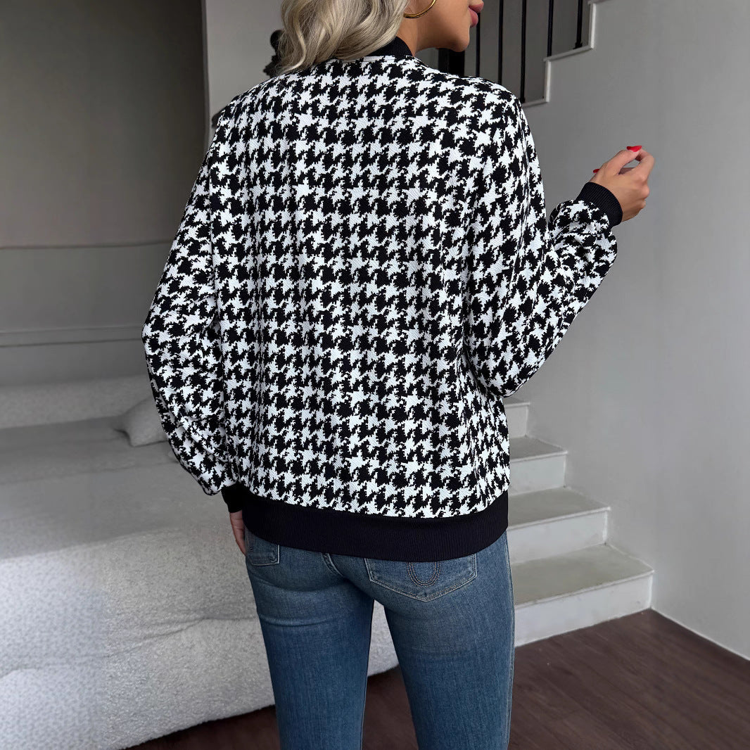 Damen Urbaner Karomuster Bomberjacke R&B