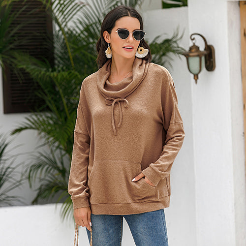 Damen Kapuzenpullover mit asymmetrischem Schnitt und praktischen Taschen R&B