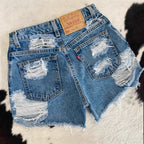 Damen Destroyed Denim Shorts R&B