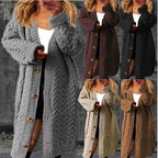Damen Grobstrick-Cardigan mit eleganten Knopfdetails und strukturiertem Design