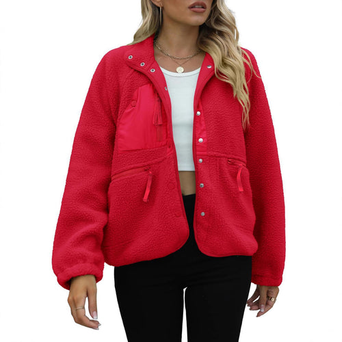 Damen kuschelige Fleecejacke mit praktischen Taschen R&B