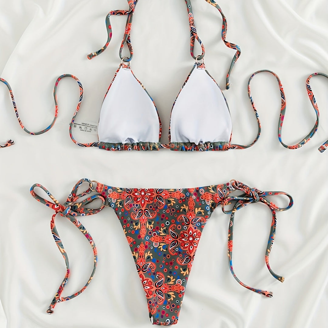 Damen Bikiniset mit verstellbaren Trägern und modernen Schnürdetails R&B