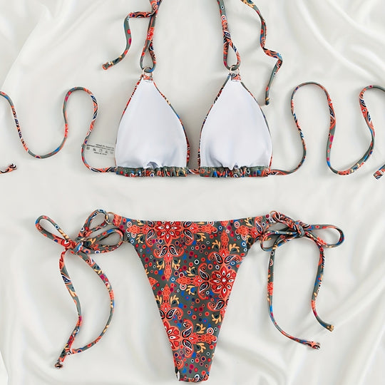 Damen Bikiniset mit verstellbaren Trägern und modernen Schnürdetails R&B
