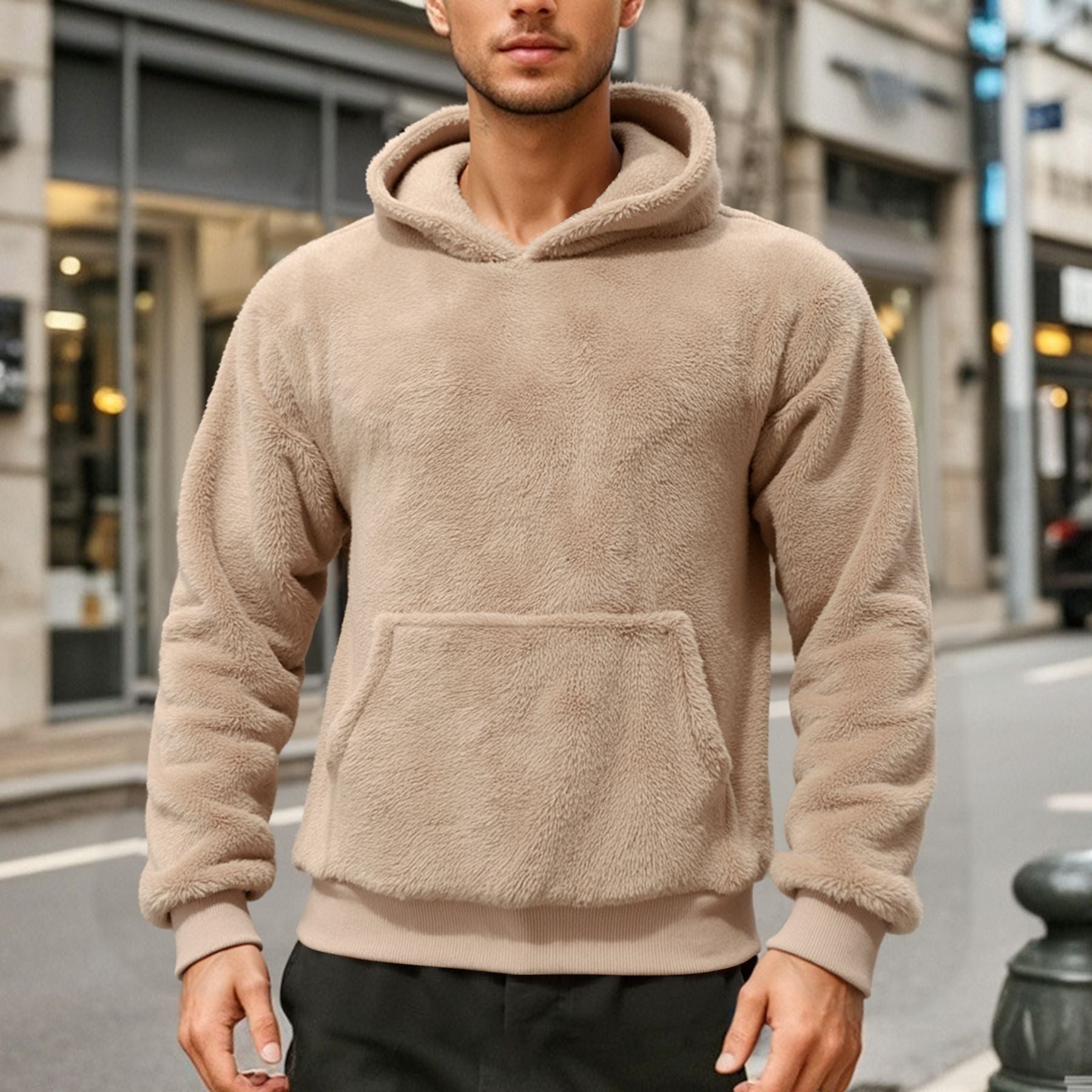 Herren bequemer Oversized Kapuzenpullover R&B