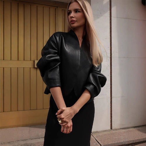 Damen moderne cropped Jacke mit oversized Schnitt R&B