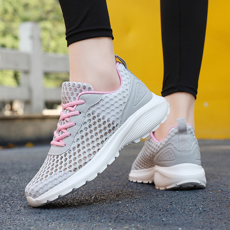 Damen nan leichte dreidimensionale Mesh-Walking-Sneaker mit viskoelastischem Fußbett und haftstarker Profilsohle R&B