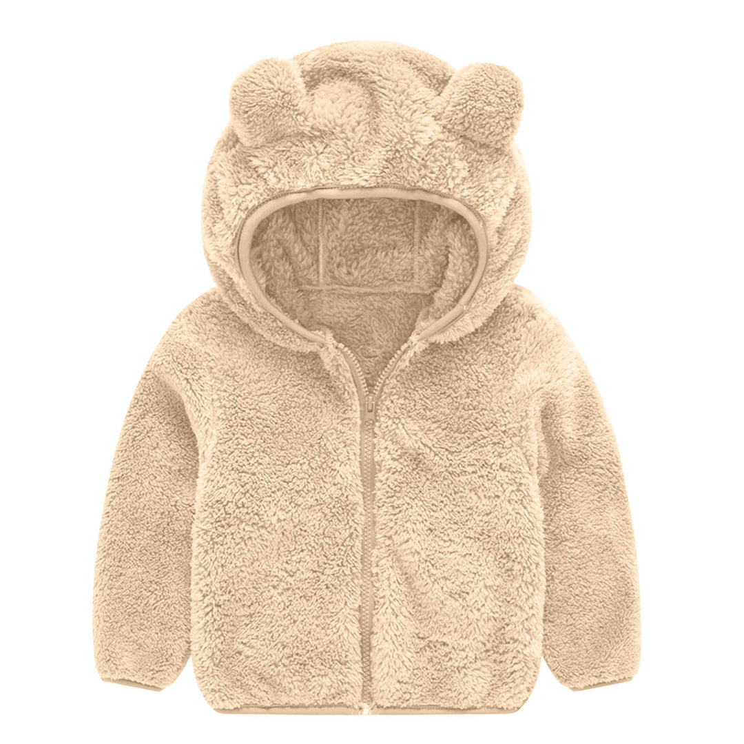 Damen Fleecejacke mit niedlichem Bärenohren-Design R&B
