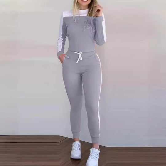 Damen Sportlicher Jumpsuit mit abnehmbaren Trägern und seitlichen Kontraststreifen R&B