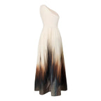 Damen Maxikleid mit asymmetrischem Schnitt und elegantem Farbverlauf R&B