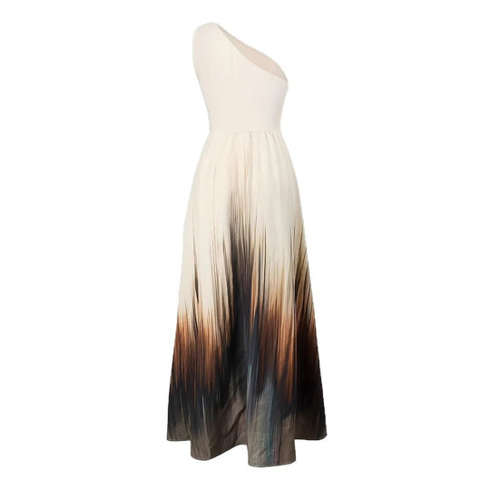 Damen Maxikleid mit asymmetrischem Schnitt und elegantem Farbverlauf R&B
