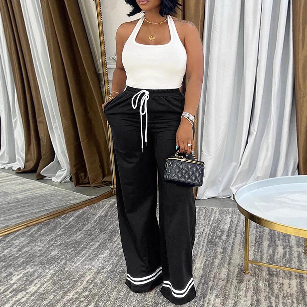 Damen Weite Freizeithose mit elastischem Bund und seitlichen Taschen R&B