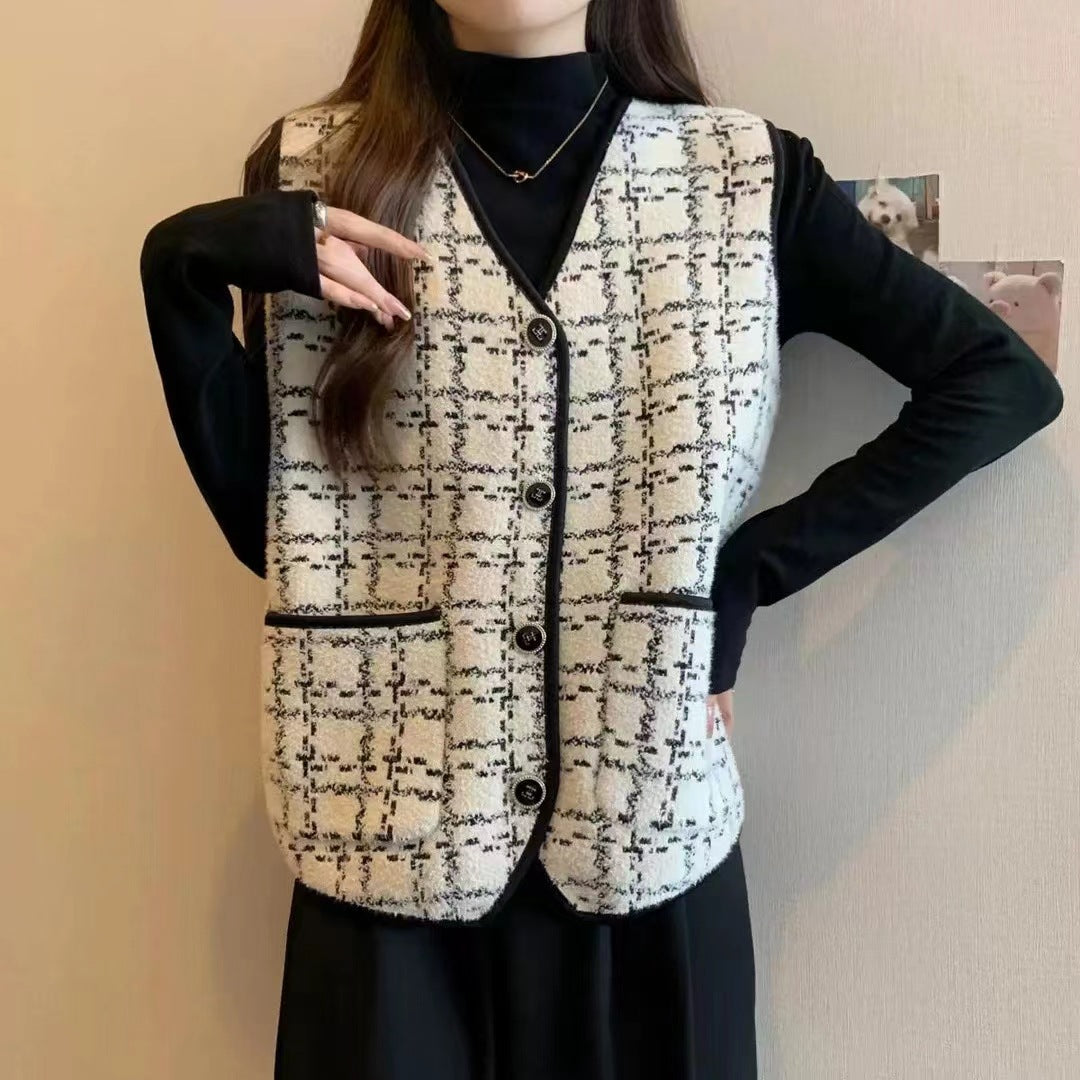 Damen modische Weste mit kontrastierenden Taschen R&B