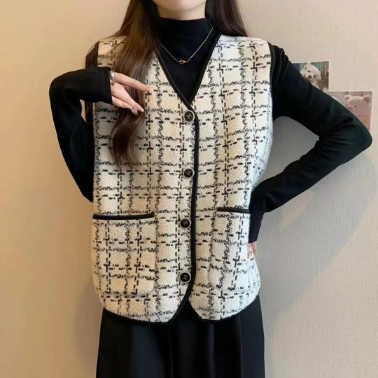 Damen modische Weste mit kontrastierenden Taschen R&B