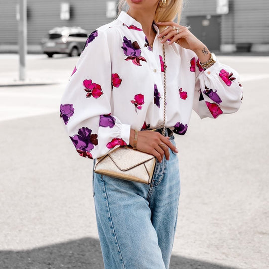 Damen Modische Bluse mit floralem Muster R&B