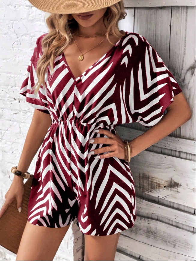 Damen Jumpsuit mit modernem Chevron-Design R&B