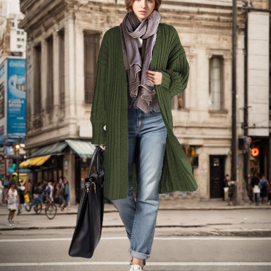 Damen Grobstrickjacke mit offenen Ärmeln und lässiger Passform R&B