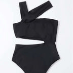 Damen Hochgezogener Badeanzug mit asymmetrischem Oberteil R&B