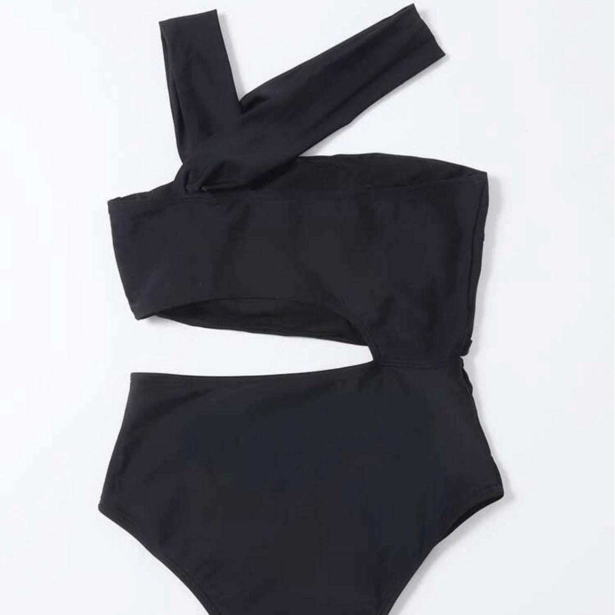 Damen Hochgezogener Badeanzug mit asymmetrischem Oberteil R&B