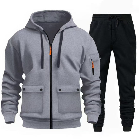 Herren sportlicher Jacke mit praktischen Taschen und Jogginghose R&B