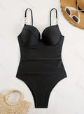 Damen Verführerischer Einteiler Badeanzug mit eleganten Trägern und hochwertigem Stoff R&B