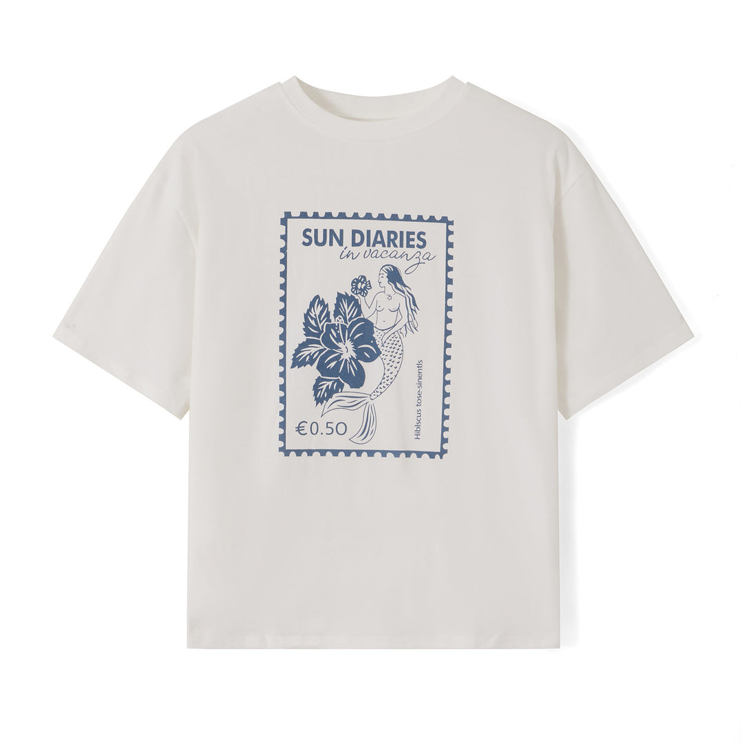Damen T-Shirt mit künstlerischem Motiv im Vintage-Stil R&B