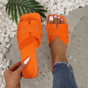 Damen Bequeme Slide-Sandalen mit trendigem Querriemen R&B
