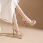 Damen High Heel Plateau-Sandalen mit extra hohem Absatz und elegantem Riemendesign R&B